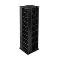 Swivel Shelf Rack Media Storage Cabinet 34 Compartments Rotating Rack Tower for Blu-ray ...