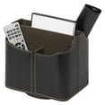 thumbnail image 1 of Media Storage Faux Leather Spinning Remote Control Organizer - Brown, 1 of 2