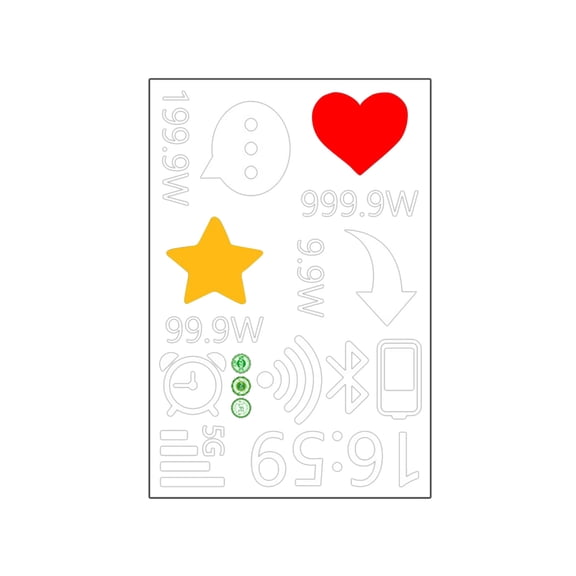Media Symbol Sticker Set Self Adhesive Decal Sheet for Car Window Laptop Case Scrapbook and Smooth Surfaces
