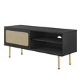 thumbnail image 1 of Media TV Stand Console Table, Black, Wood, Living Room Lounge Cafe Lobby Hospitality Restaurant, Modern Contemporary HB34355, 1 of 8