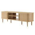 thumbnail image 1 of Media TV Stand Console Table, Brown Oak, Wood, Mid Century Living Room Lounge Cafe Lobby, Modern Contemporary HB36486, 1 of 11