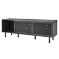 thumbnail image 1 of Media TV Stand Console Table, Dark Grey Gray, Wood, Metal, Industrial Living Room Lounge Cafe Lobby Hospitality Restaurant, Modern Contemporary HB34580, 1 of 10