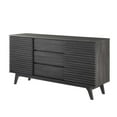 thumbnail image 1 of Media TV Stand Console Table, Rectangular, Wood, Dark Grey Gray, Modern Contemporary Urban Design, Living Lounge Room Hotel Lobby Hospitality, 1 of 9