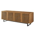 thumbnail image 1 of Media TV Stand Console Table, Rectangular, Wood, Metal Steel, Brown Walnut, Modern Contemporary Urban Design, Living Lounge Room Hotel Lobby Hospitality, 1 of 7