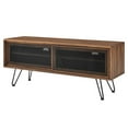 thumbnail image 1 of Media TV Stand Console Table, Walnut, Wood, Industrial Living Room Lounge Cafe Lobby Hospitality Restaurant, Modern Contemporary HB34520, 1 of 8