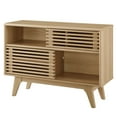 thumbnail image 1 of Media TV Stand Console Table, Wood, Brown Oak, Modern Contemporary Urban Design, Living Lounge Room Hotel Lobby Hospitality, 1 of 8