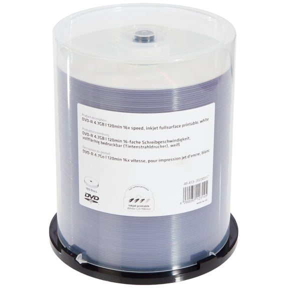 MediaRange MR413 DVD-R 4.7GB 16x (100) Cake Box ink jet printable 100er Spindel (DVD)