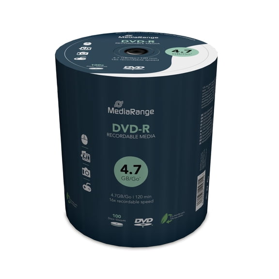 MediaRange MR442 DVD-R 4.7GB 16x (100) Cake Box rewritable 100er Spindel (DVD)