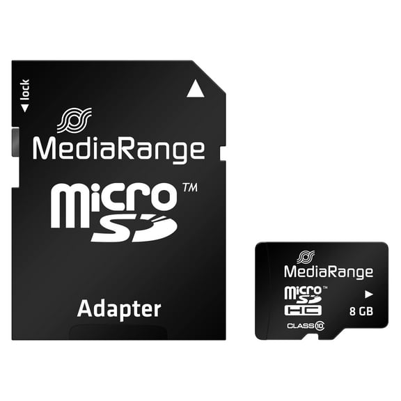 MediaRange MR957 MICRO SDHC memory card 8GB class 10 with SD Adapter 8 GB