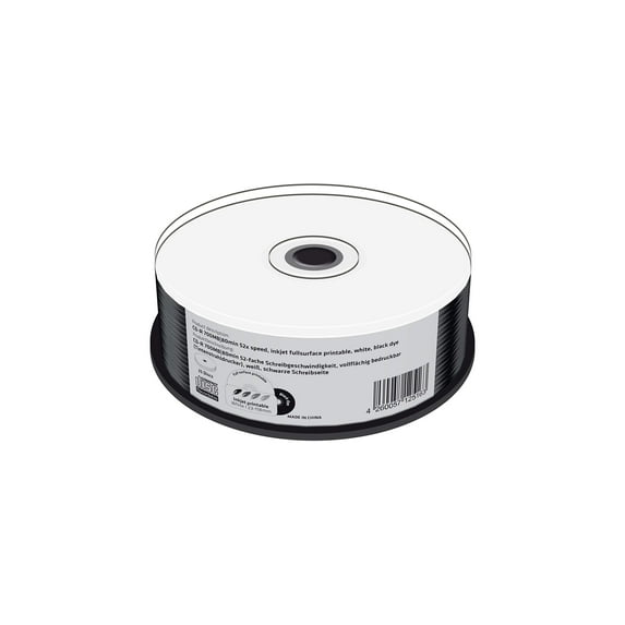 MediaRange MediaRange CD-R imprimable, surface noire, 52x, 25 pièces en cake box (CD)