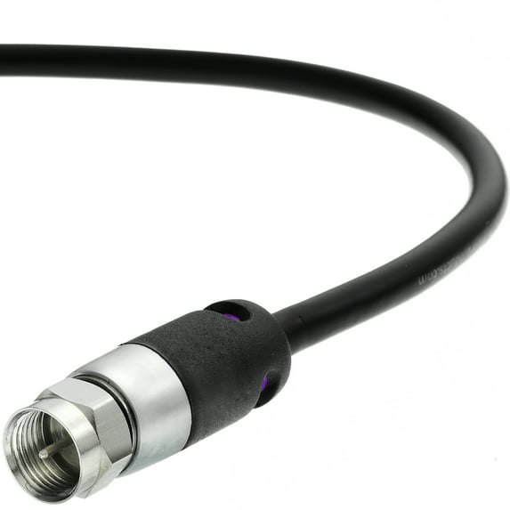Mediabridge Coaxial Cable (1.5 Feet) with F-Male Connectors ? Dual Shielded - FLEX Series - Digital Audio / Video Cable - Black - (Part# CJ01-MBF-N1)