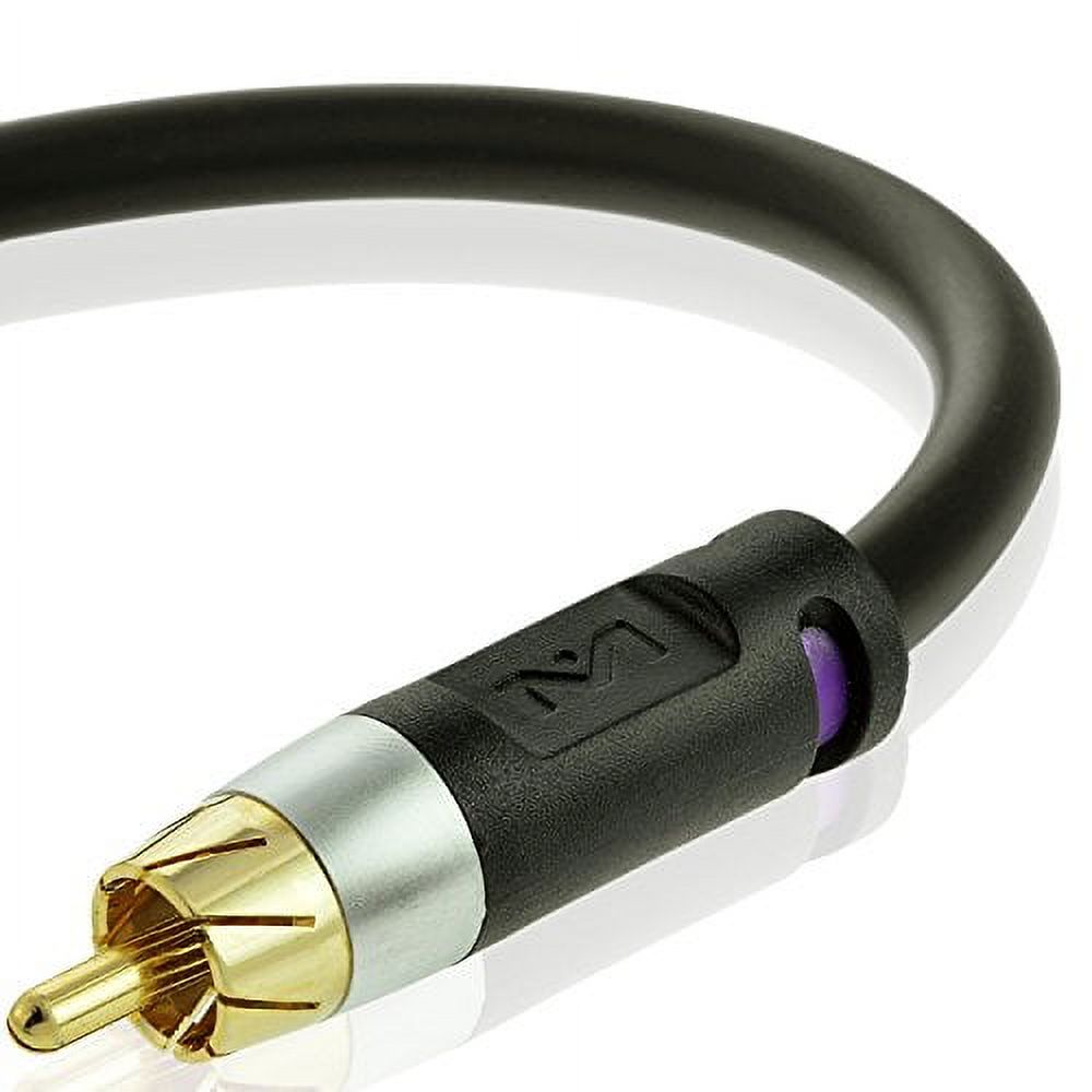 Mediabridge ULTRA Series Subwoofer Cable (15 Feet) - Dual Shielded with Gold Plated RCA to RCA Connectors - Black - image 1 of 6