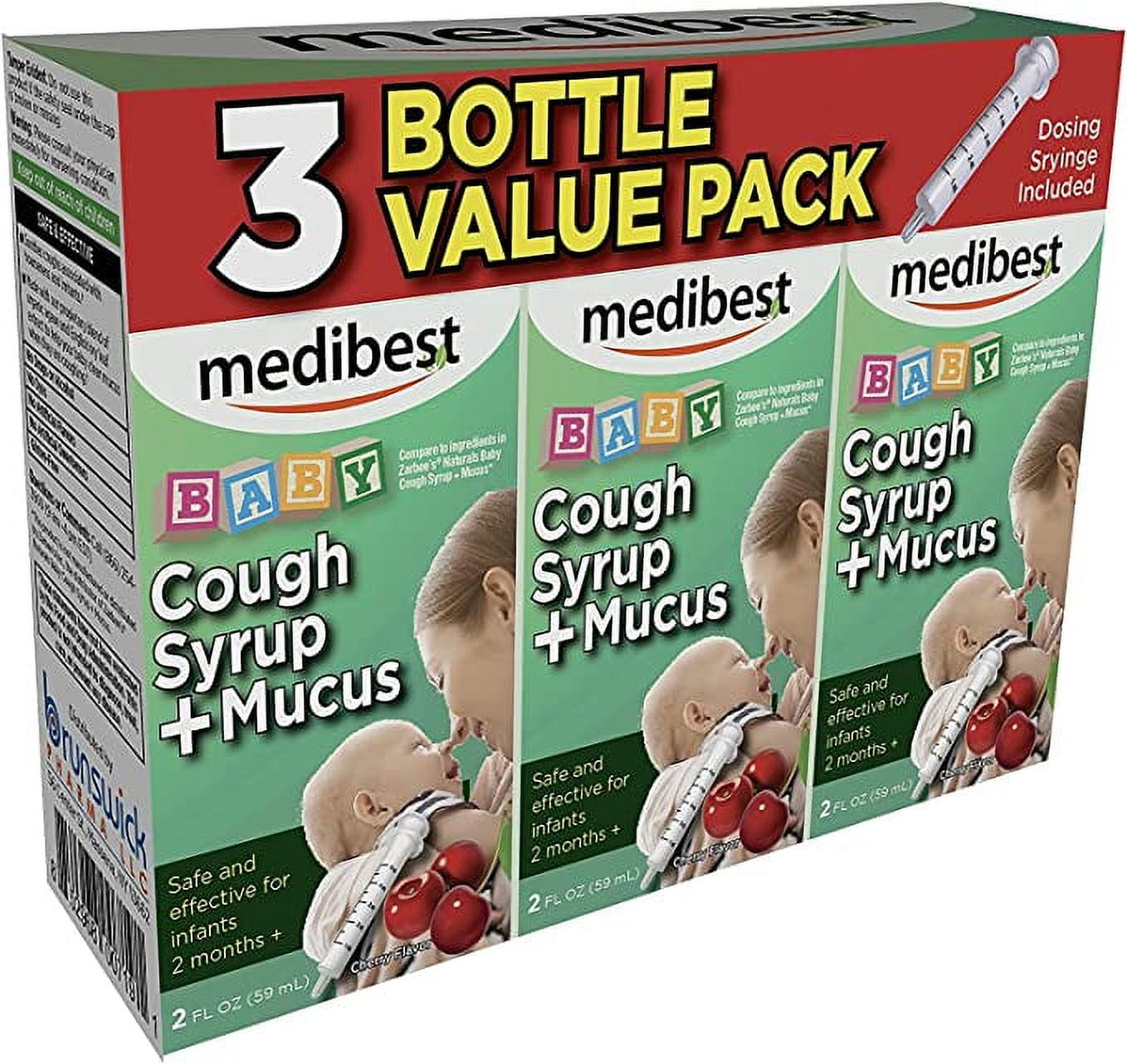 Medibest Baby’s Cough Syrup + Mucus, Cherry Flavored Natural Syrup