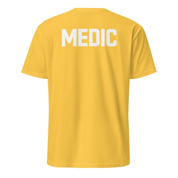 Medic BACK PRINT Staff First Aid Professional Uniform T-Shirt (Daisy, L)