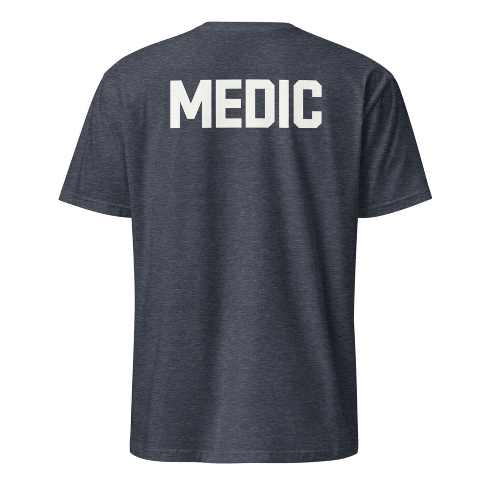 Medic BACK PRINT Staff First Aid Professional Uniform T-Shirt (Heather ...