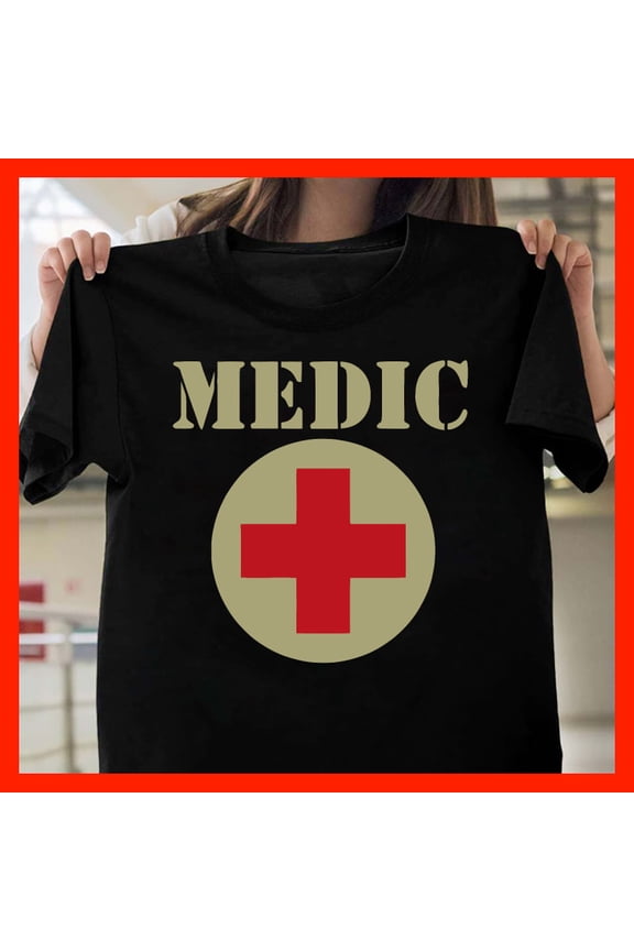 Medic Medical Symbol T-Shirt - Healthcare Hero Support Tee T1043, for men and women, Extended Sizes Up to 5XL