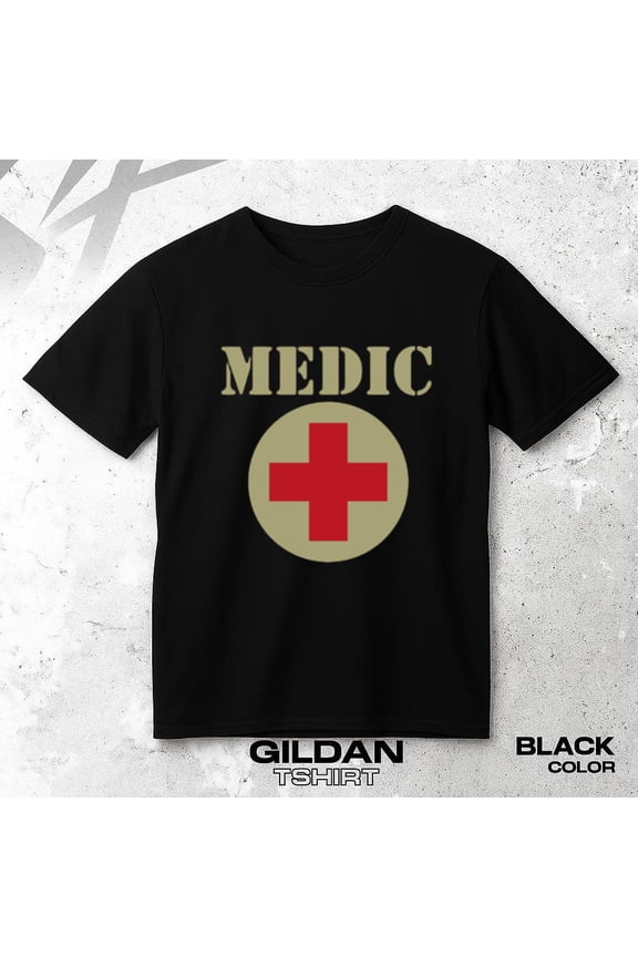 Medic Pride Retro Unisex T-Shirt Medical Hero Patriotic Service Graphic Tee, up to size 5XL.