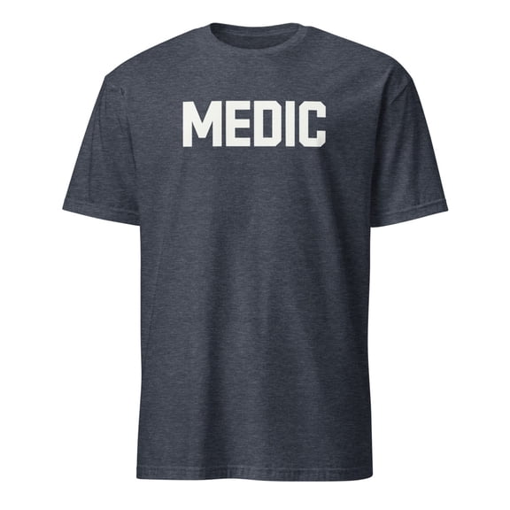 Medic Staff First Aid Professional Uniform T-Shirt (Heather Navy, M)