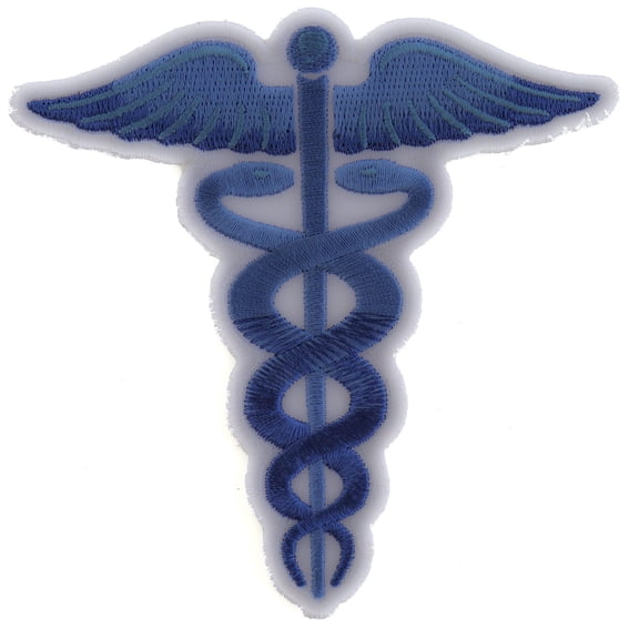 Medic Symbol Iron on Patch Blue