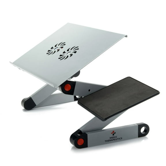 Medic Therapeutics Adjustable Laptop Desk w/ Cooling Pad & Mouse Pad