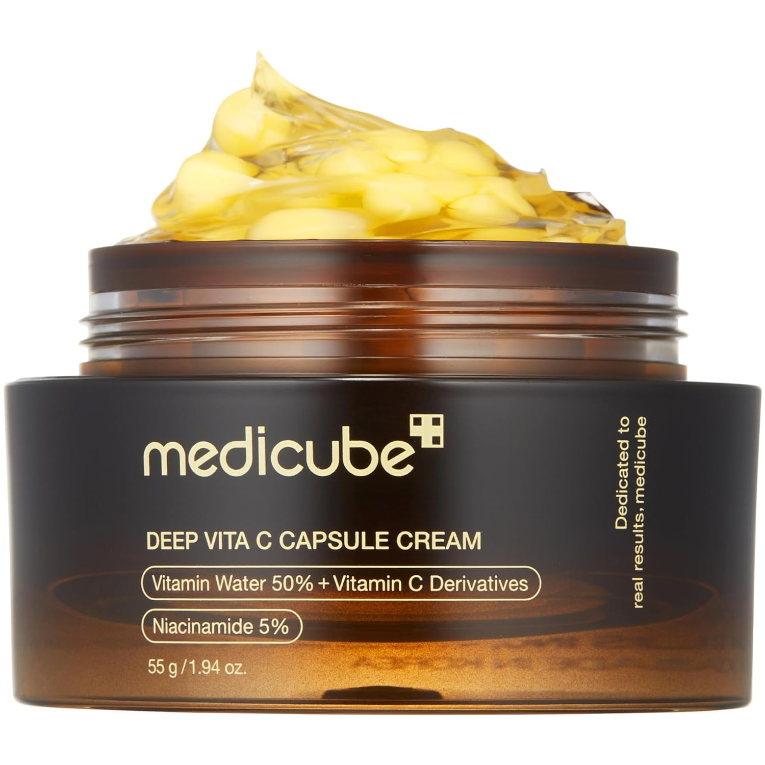 Medic.ube Deep Vitamin C Golden Capsule Face Moisturizer - Liposome Capsules for Wrinkles, Skin Radiance - Transparent Gel for Glow Hydration - Korean Skin Care 1.94 Oz