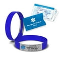 thumbnail image 1 of MedicBand Medical ID Bracelet for Women and Men. Incl. 4 Lines Custom Engraving, Emergency Medical Information Card, Complimentary 12 mo. Personal Health Record Membership! Free Ship - Royal Blue, 1 of 7