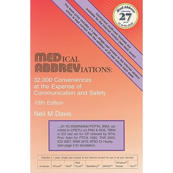 Pre-Owned Medical Abbreviations: Medical Abbreviations: 32,000 Conveniences at the Expense of Communication and Safety (Paperback)