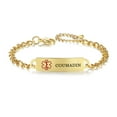 thumbnail image 1 of Medical Alert Bracelet for Women Adjustable Personalized Free Engrave Coumadin Stainless Steel Medical ID Bracelets 6.5-8 Inch(Gold), 1 of 3