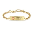 thumbnail image 1 of Medical Alert Bracelet for Women Adjustable Personalized Free Engrave Gastric Bypass Stainless Steel Medical ID Bracelets 6.5-8 Inch(Gold), 1 of 3