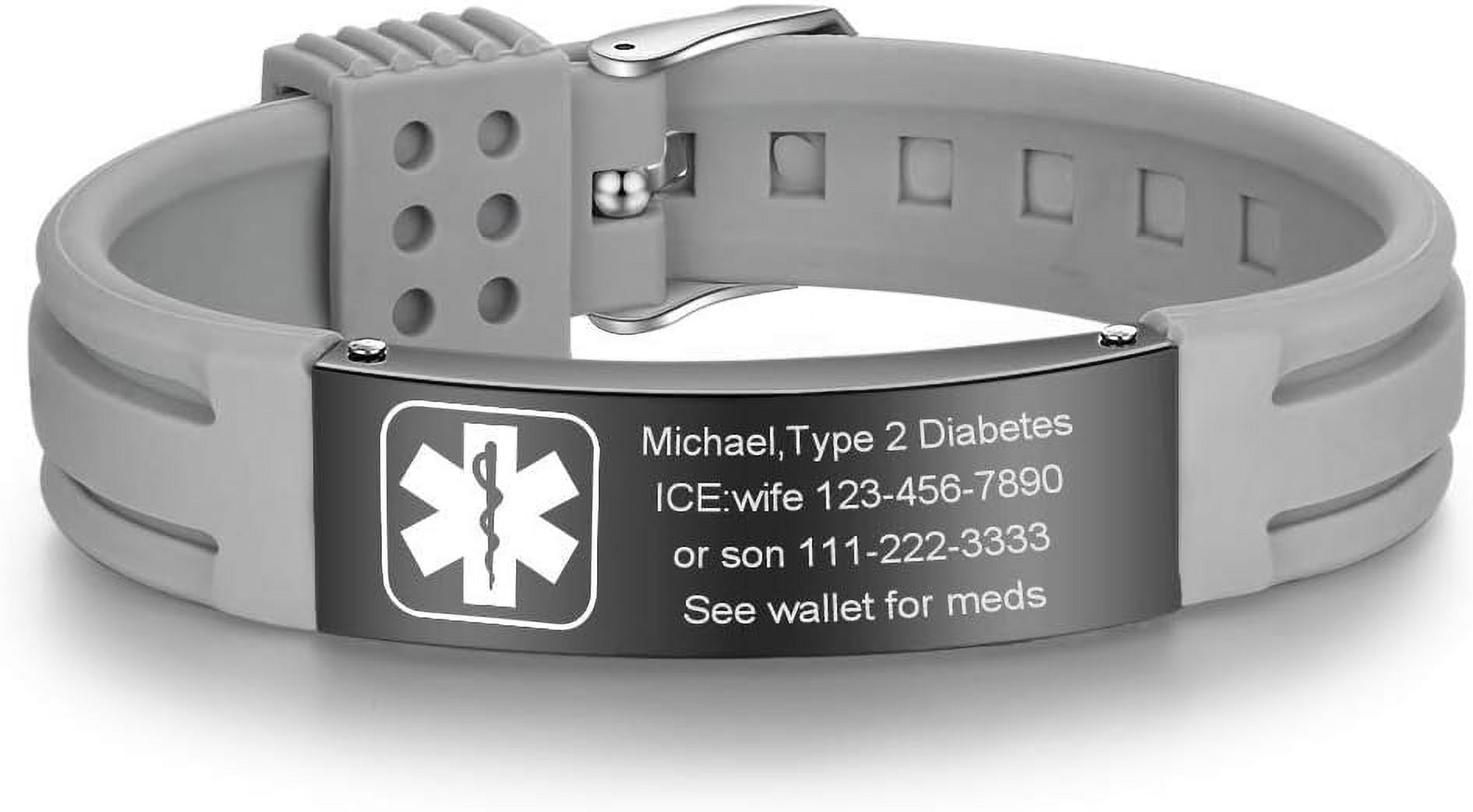 Medical Alert Bracelets For Men & Women Kids With Free Engraving