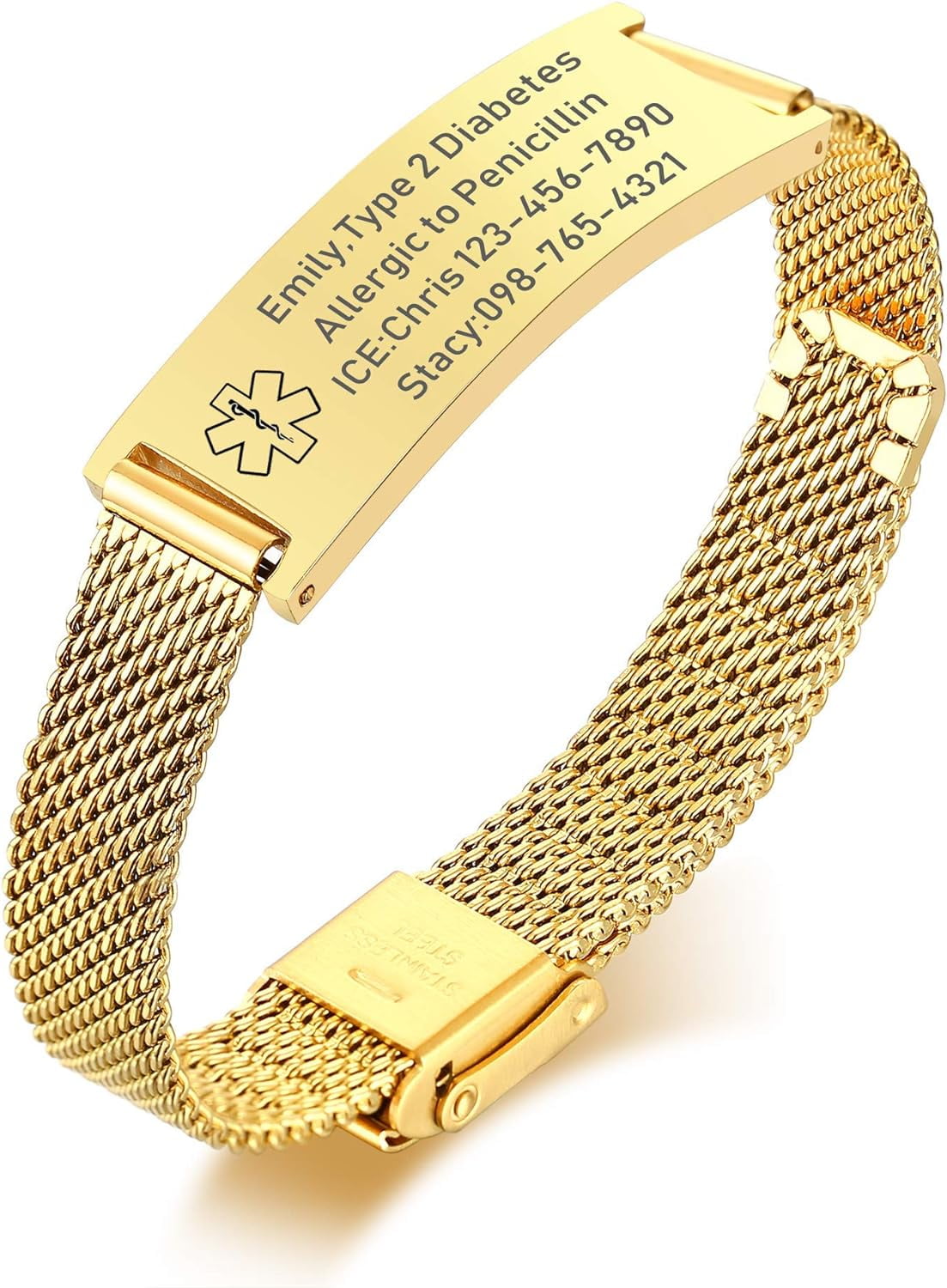 Medical Alert Bracelets For Men & Women Kids With Free Engraving