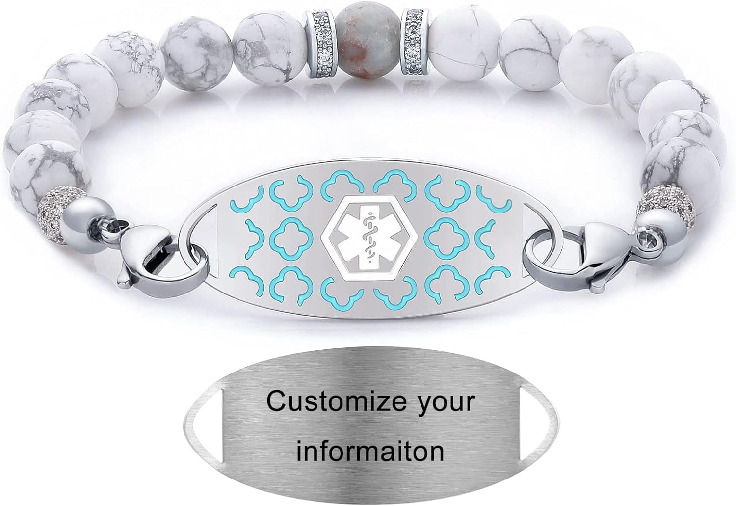 Medical Bracelet For Woman Customizable Medcal Alert Bracelet Wth