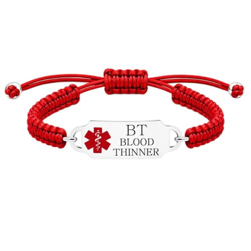 Medical Alert Braided Bracelet for Men & Women, Laser Engraved Medical ID or Editable Dynamic QR Code Wristband, Waterproof Emergency Health Information Bracelet for Daily Wear, Sports & Travel