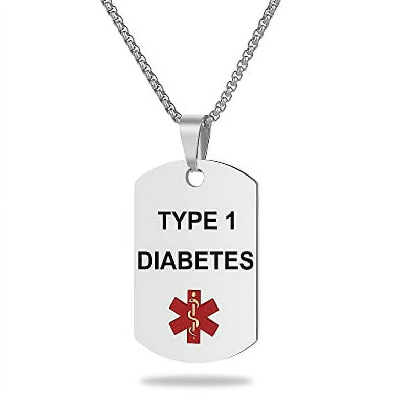 Diabetic dog tag necklace discount