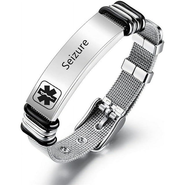 Medical Alert Id Bracelets For Men Women Stainless Steel Adjustable ...