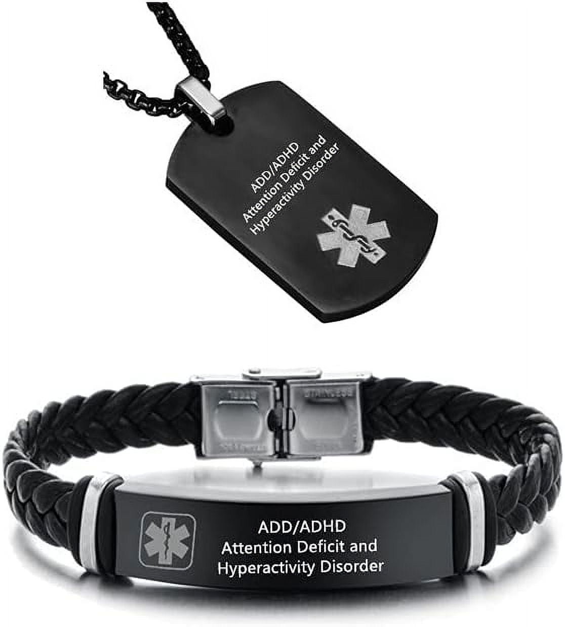 Medical Alert Id Necklaces And Bracelets Set For Men Women Stainless ...