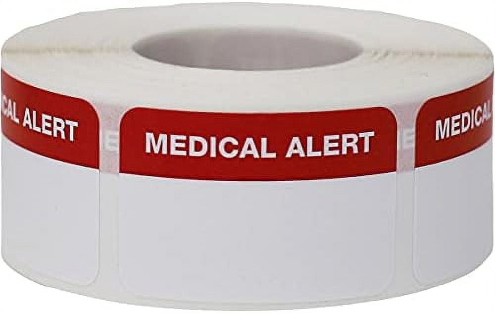 Medical Alert Medical Labels, 1 x 1.5" Inch Rectangle, 500 Total Labels