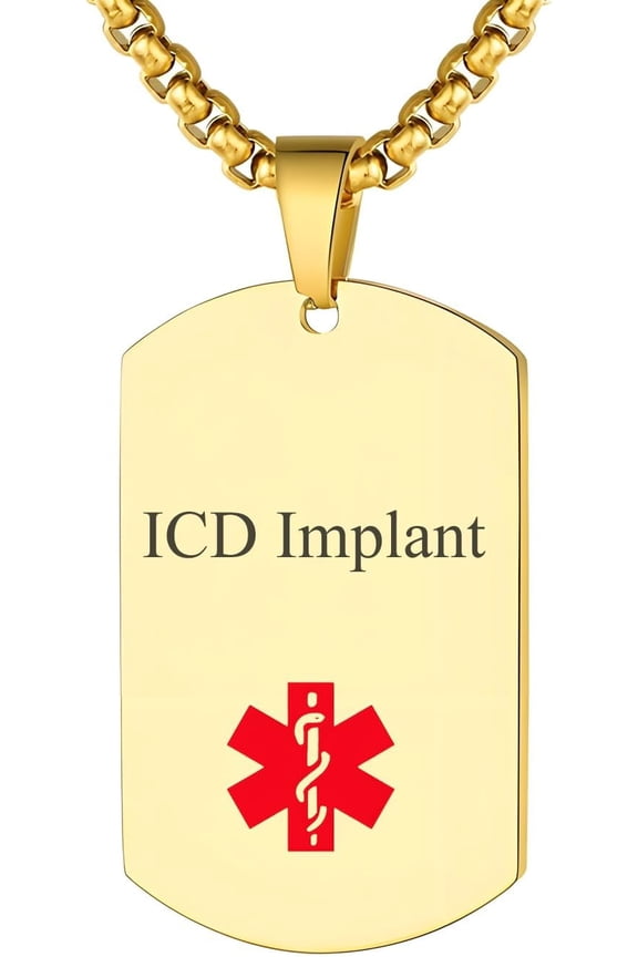 Medical Alert Pendant Necklace Custom Engraved Name ID Tag Stainless Steel Necklace Emergency Med Alert Necklace for Men Women Medical Alert Jewelry,60CM/23.6" Chain[s614]