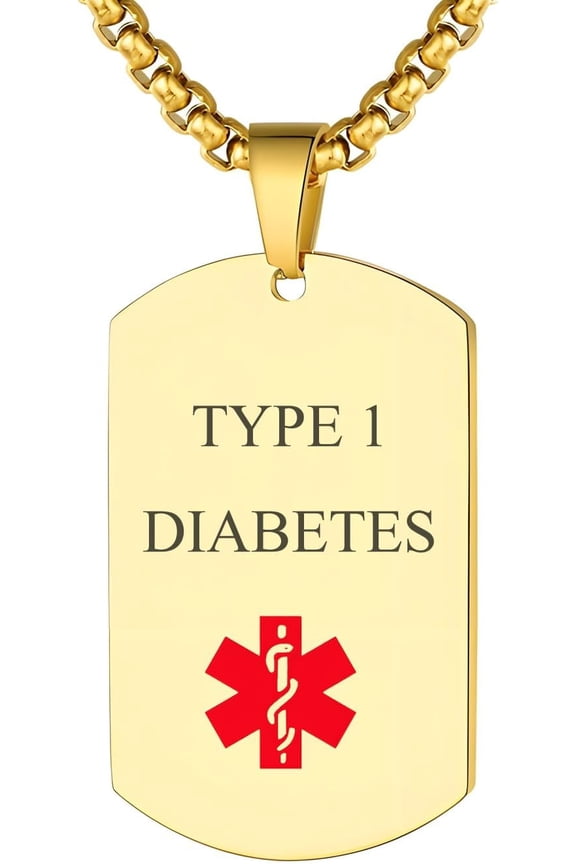 Medical Alert Pendant Necklace Custom Engraved Name ID Tag Stainless Steel Necklace Emergency Med Alert Necklace for Men Women Medical Alert Jewelry,60CM/23.6" Chain[a281]