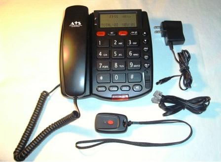 Medical Alert System Telephone with Necklace Panic Button NO MONTHLY FEES PAVDII - image 1 of 4