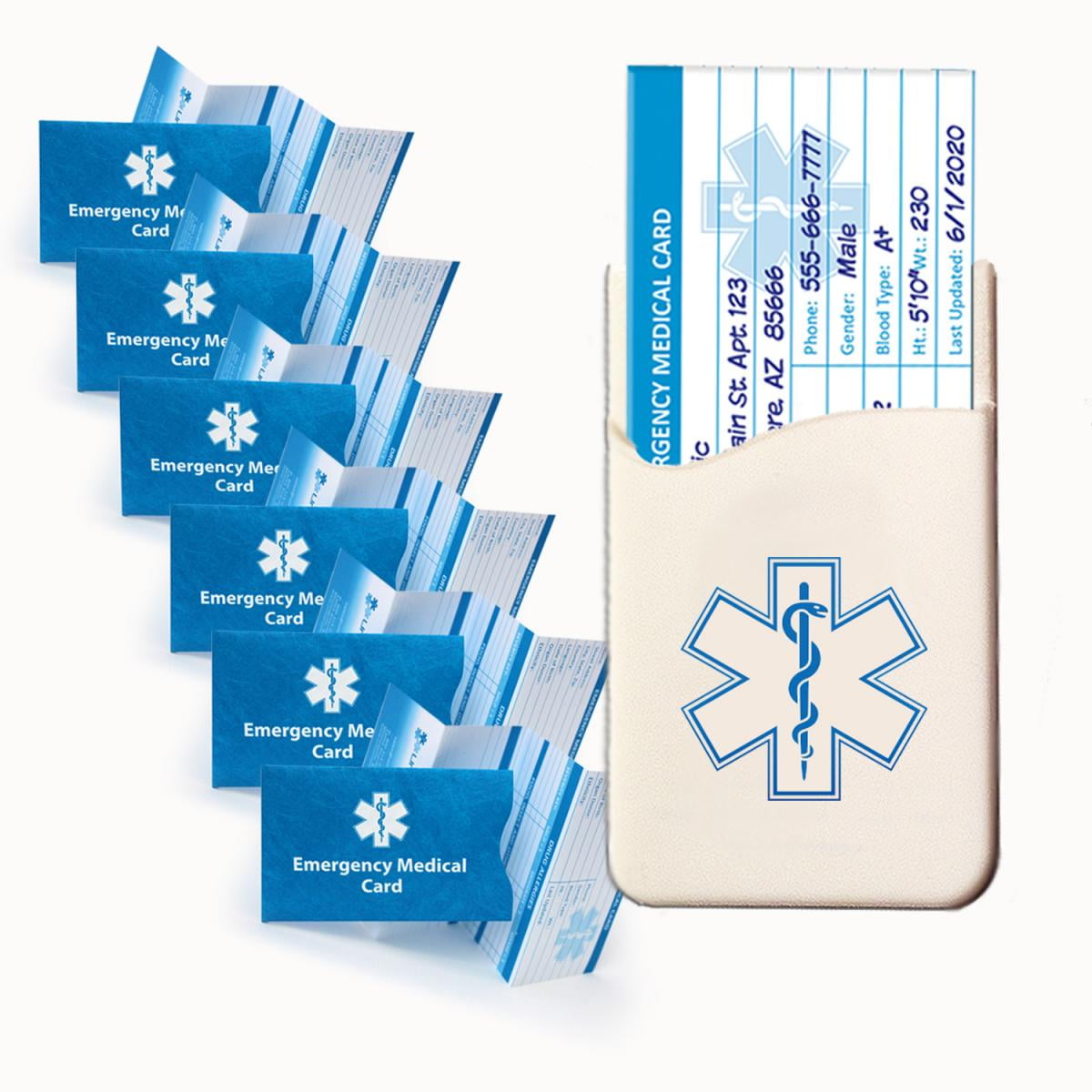 Medical Alert Wallet Cards with Protective Sleeves Choose Emergency