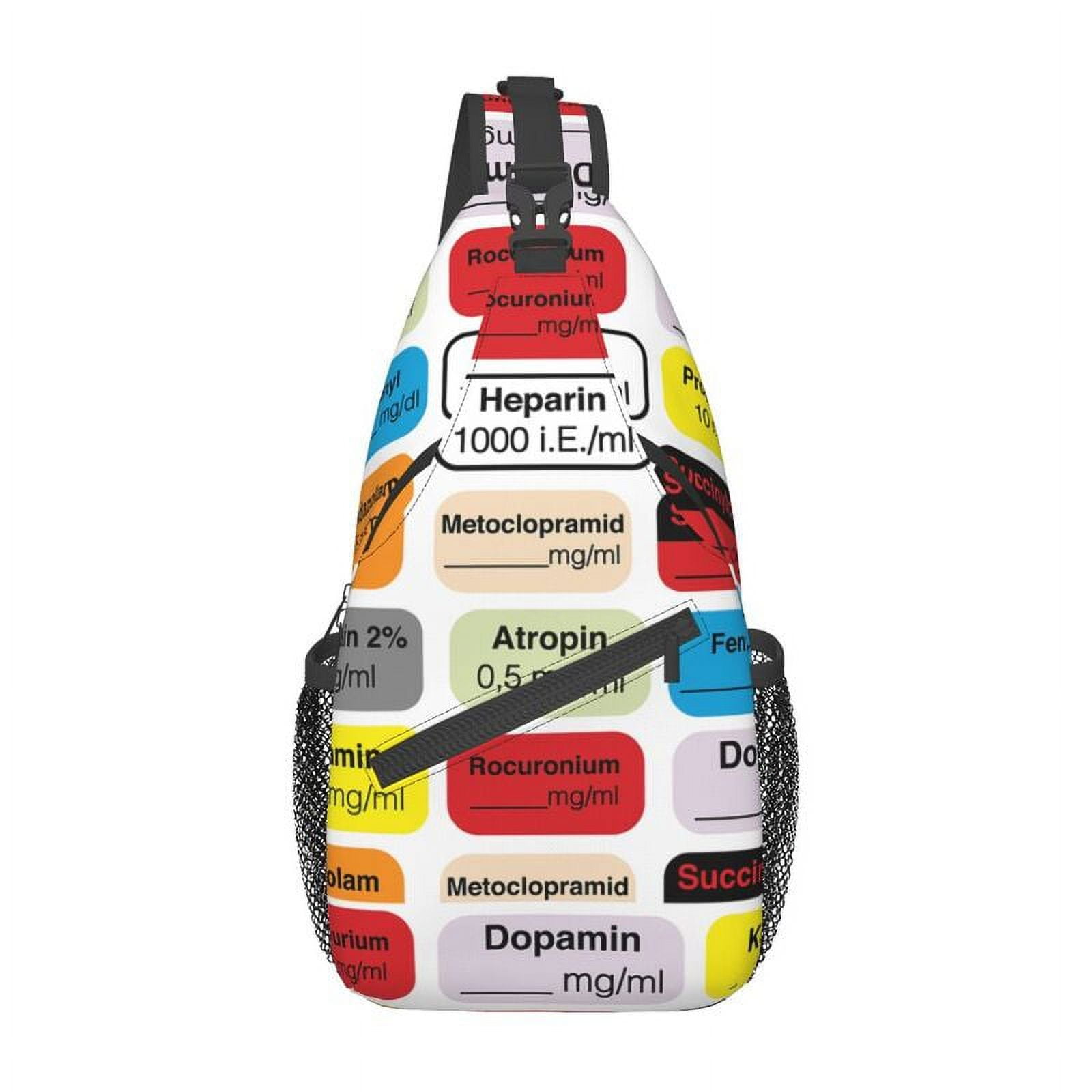 Medical Anesthesia Mediion Labels Sling Crossbody Chest Bag Men
