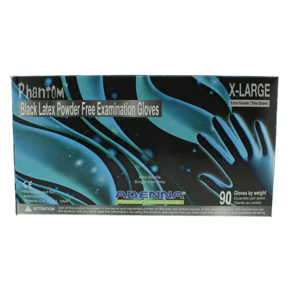 Medical Arts Press Adenna Phantom Powder Free Black Latex Gloves APBL108918