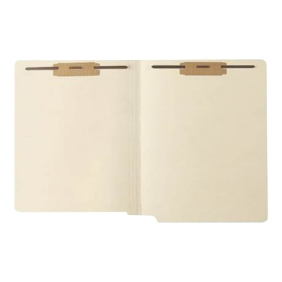 Medical Arts Press Heavy-Duty End Tab File Folder, 0.75" Expansion, 2 Fasteners, Letter Size, Manila Exterior, 50/Box