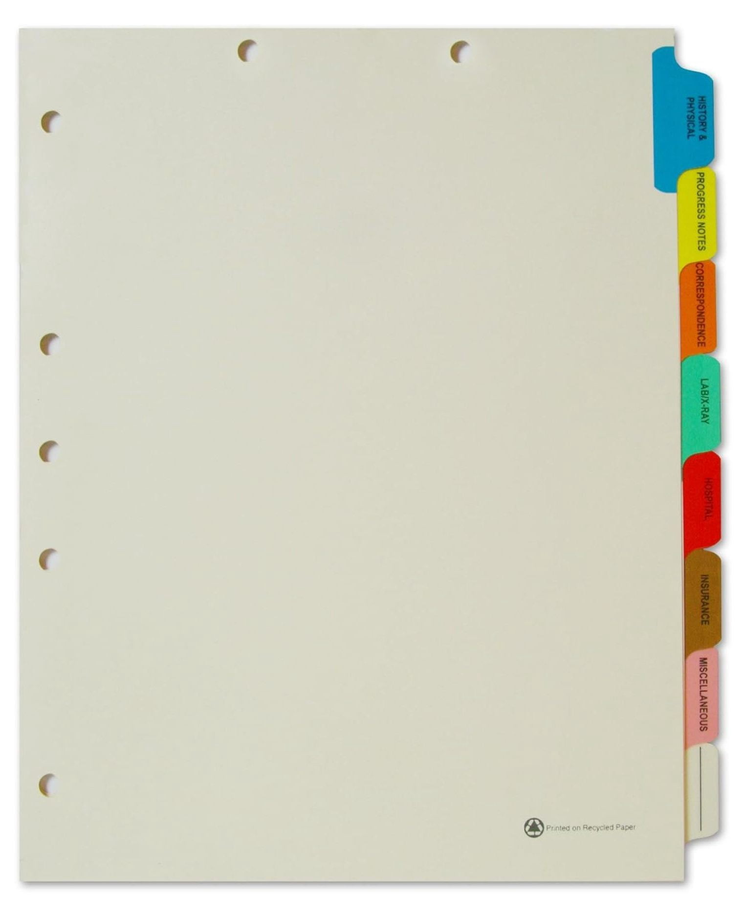Medical Arts Press Match Medical Chart Index Dividers 8 Tabs, Letter