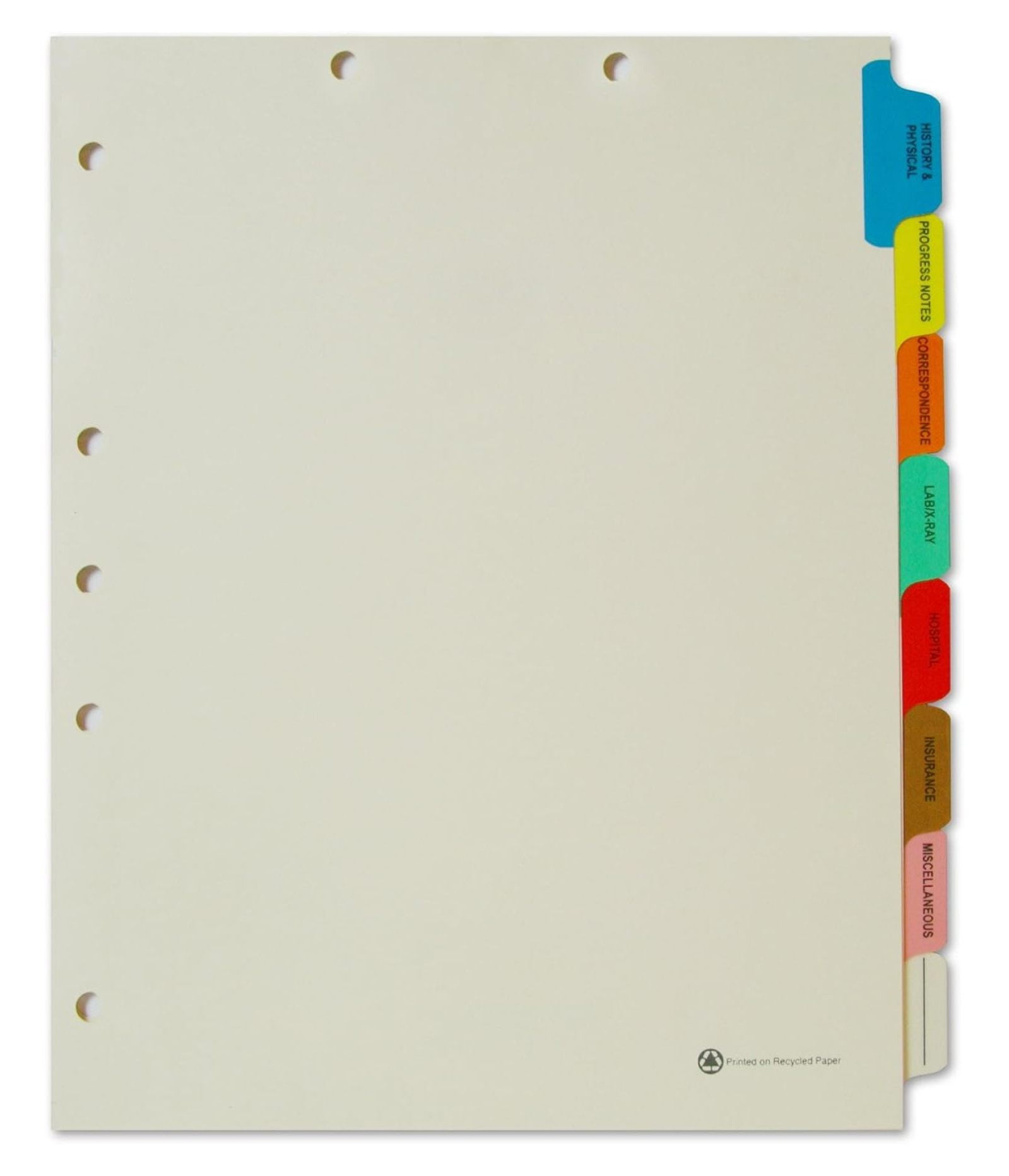 Medical Arts Press Match Medical Chart Index Dividers 8 Tabs, Letter