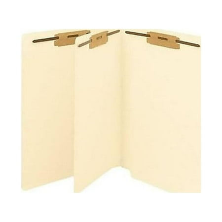 Medical Arts Press Reinforced End Tab File Folder, 0.75" Expansion, 1 Divider, 4 Fasteners, Letter Size, Manila Exterior, 200/Box