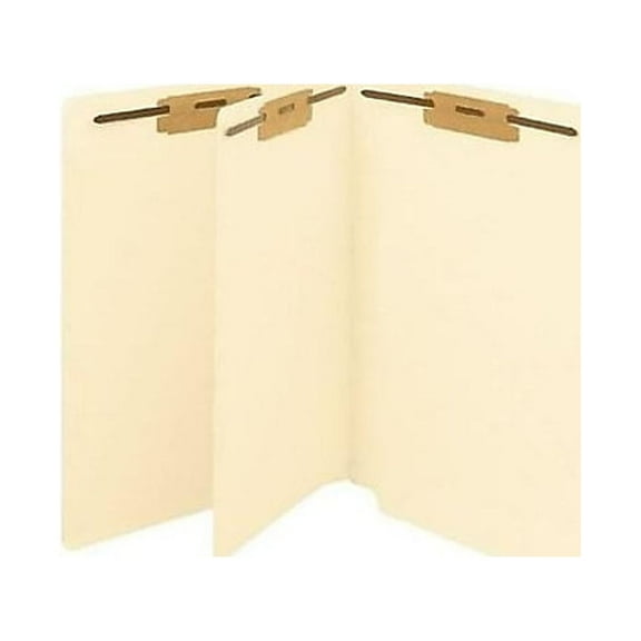 Medical Arts Press Reinforced End Tab File Folder, 0.75" Expansion, 1 Divider, 4 Fasteners, Letter Size, Manila Exterior, 200/Box