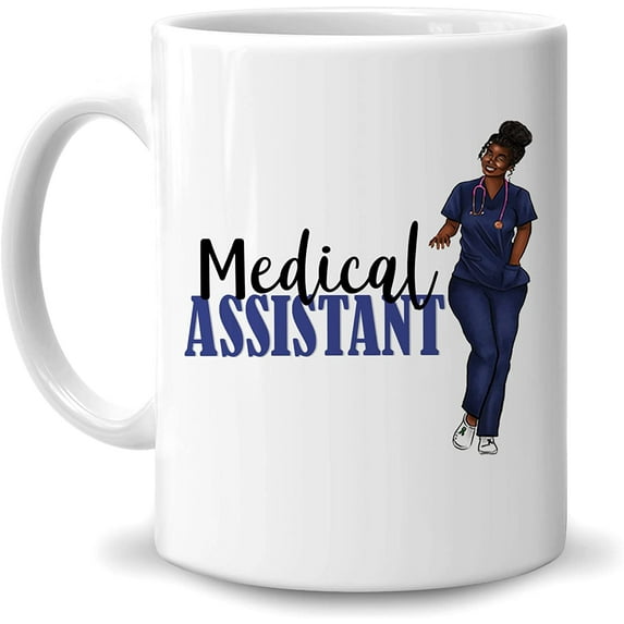 Medical Assistant 11oz White Ceramic Coffee Tea Mug, Gifts For Women, For Melanated Women, Nurses, Healthcare Workers, Medical Workers, On Birthday, Nurse Day, Holiday
