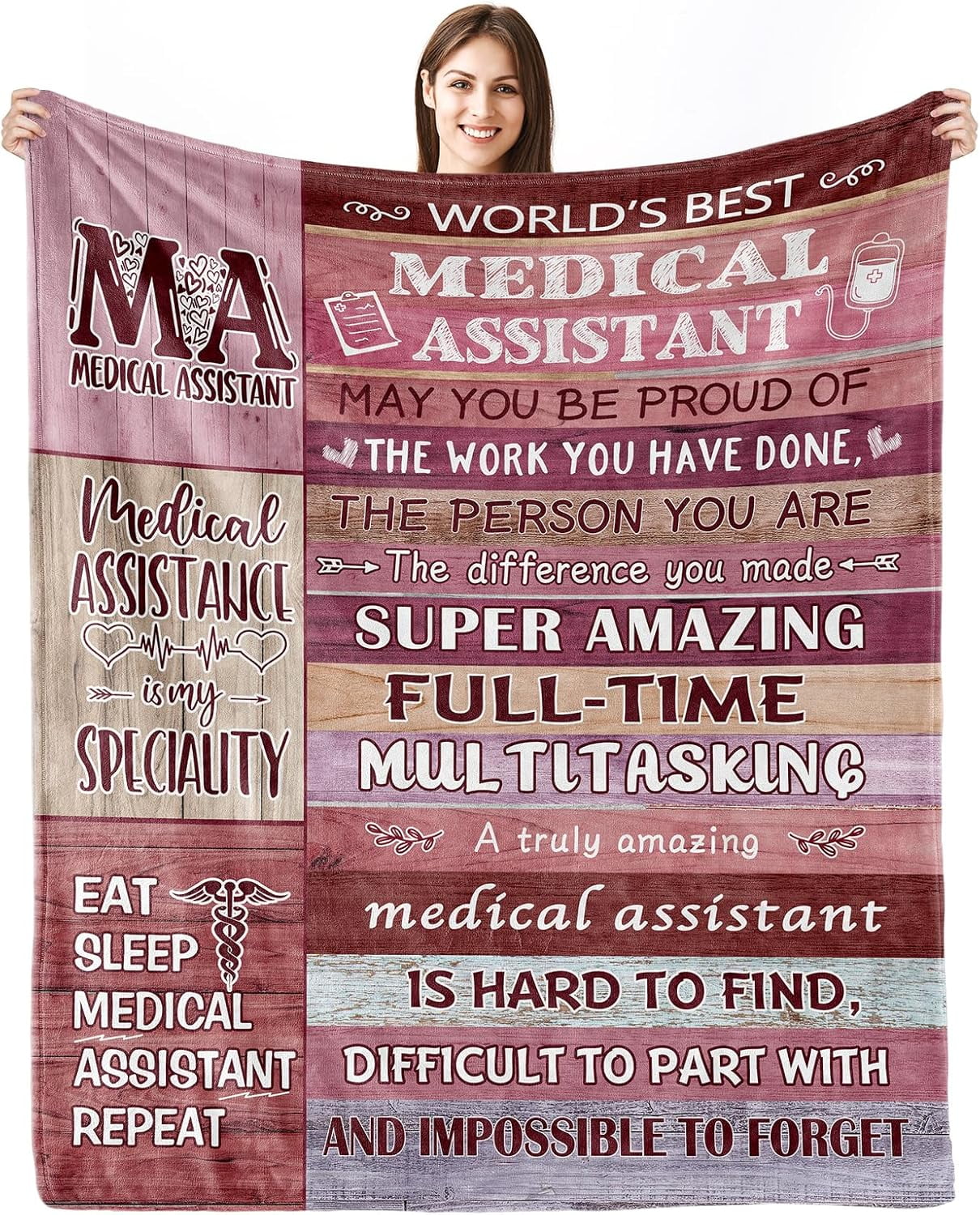 Medical Assistant Gifts for Women, MA Week Gifts for Medical Assistants, MA Appreciation Gifts Blanket, Gifts for Medical Assistant on Medical Assistant Week, Birthday Christmas Throw Blanket 50x60